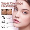 Nude Foundation, Natürliche Leichtgewicht Flüssige Foundation mit Pinsel, Farbkorrekturcreme Wasserfest