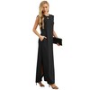 GRECERELLE Women's Summer Crew Neck Loose Split Casual Long Maxi