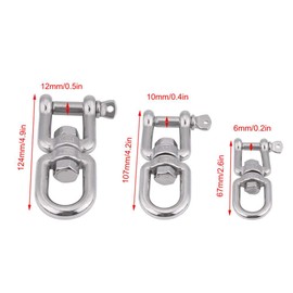 Marine Swivel Shackle, Yctze Heavy Duty 304 Stainless Steel Swivel Ring Snap Rolling Shackle Device Replacement for Anchor Chains (6 mm) for Stainless Steel Swivel I 6 mm, Swivel Swivel