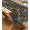 Ethnic Cotton Decorative Indian Dinning Art Table Patchwork Beads Embroidered