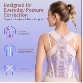 Unbranded Back Brace Posture Corrector for Women - Medium - Pink-