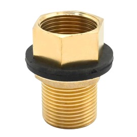 Anxingo 1/2 Inch External Thread & Internal Thread Bulkhead Fittings, Brass Bulkhead Water Tank Connector for Swimming Pools Pipelines Water Tanks Aquariums