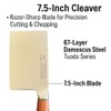 VICIUS 7.5-Inch Cleaver – 67-Layer Damascus Steel Tuoda Series, Razor-Sharp