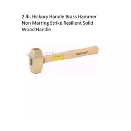 Pittsburgh Professional 2 lb. Hickory Handle Brass Hammer Non Marring Strike Resilient Solid Wood Auto