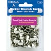 B BAZIC PRODUCTS 230 Silver Thumb Tacks. 200 Push Pins for Crafts and Office Organization