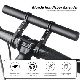 Bestgle Bike Handlebar Extender Double Bicycle Handlebar Extension Bracket Aluminum Alloy Super Long Clamp Bracket Accessory Handle Bar Extension Rack for Holding Bicycle Speedometer, GPS, Phone Mount