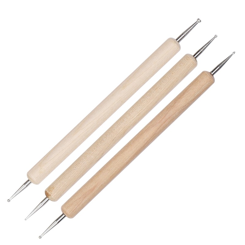 25Pcs Pottery Tools Clay Sculpting Dotting Pens Fondant Ball Stick