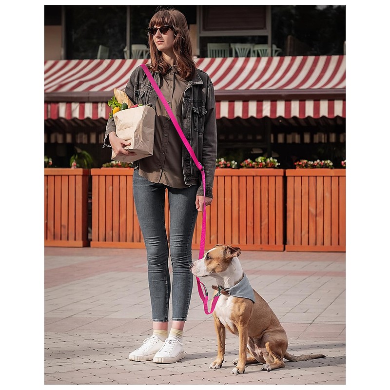 Hands Free Dog Leash, 8.2ft Multifunctional Crossbody Rope with Explosion-Proof