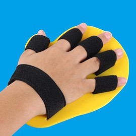 RousuCare Child Finger Seperator Kids Hand Orthosis Splint Separate Children Finger Flex Spasm Extension Board Boy or Girl Polio Rehabilitation Exercise (Yellow:5-10 Years Old)