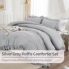 Andency Silver Gray Comforter Set Queen Size, 3 Pieces Shabby