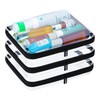 Mihkiom 3Pcs Clear Hard Shell Zipper Case, BIiss Plastic Bins