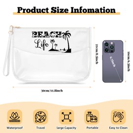 Gfhzdmf Beach Themed Gifts for Women Girl Clear Makeup Bag Beach Lover Gift for Daughter Friend Sister Girls Summer Vacation Present Cosmetic Bag Christmas Birthday Present for Her Travel Pouch