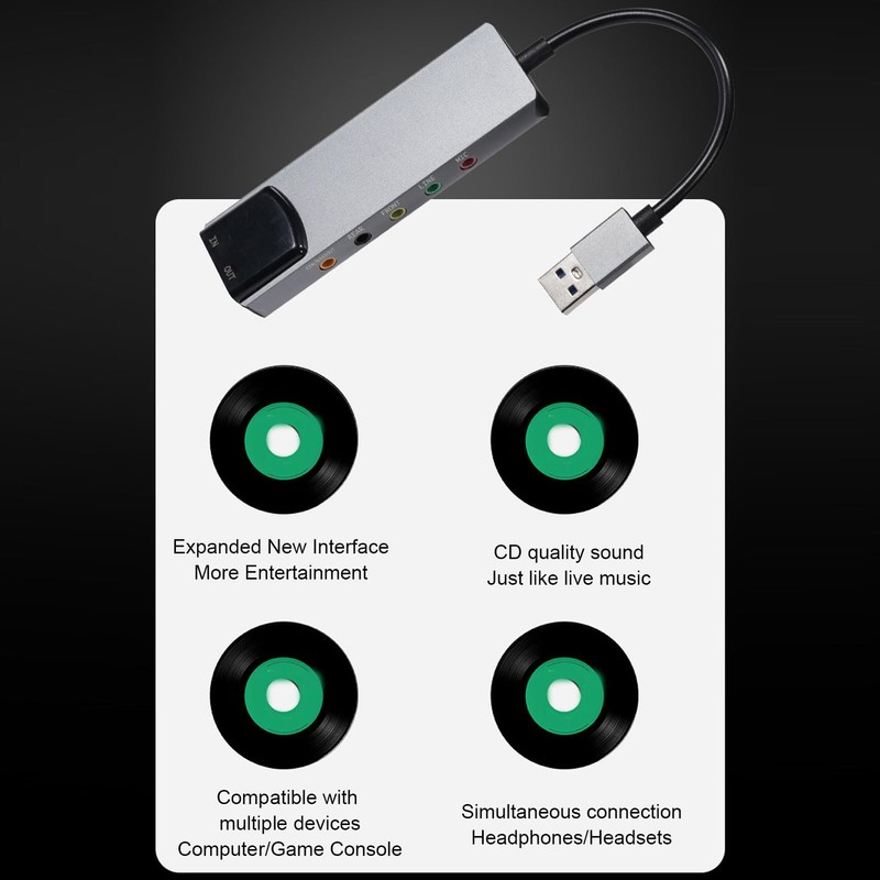 External Sound Card with 3.5 Mm Audio Jack, Support Optical