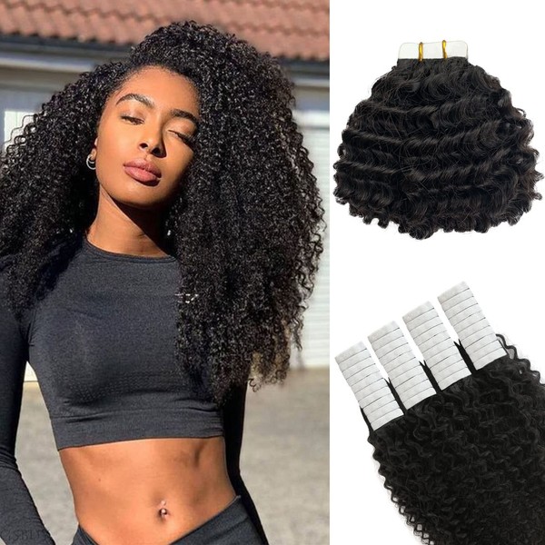 Natural Black Curly Hair Extensions, 40 Pieces 100g OiMiGO Brazilian