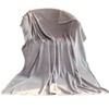 Light Grey Flannel Fleece Blanket fluffy throw Super soft Bed