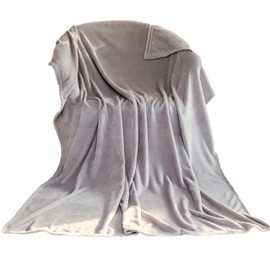Light Grey Flannel Fleece Blanket fluffy throw Super soft Bed Blanket warm comfortable Throws for sofa/couch/plush/Lightweight/Travel Blankets, Single Size, 130x150cm