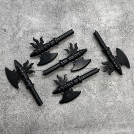 MuseBrickArts 5pack Knight Axe Black Blocks Weapons Accessories for Minifigures B80931