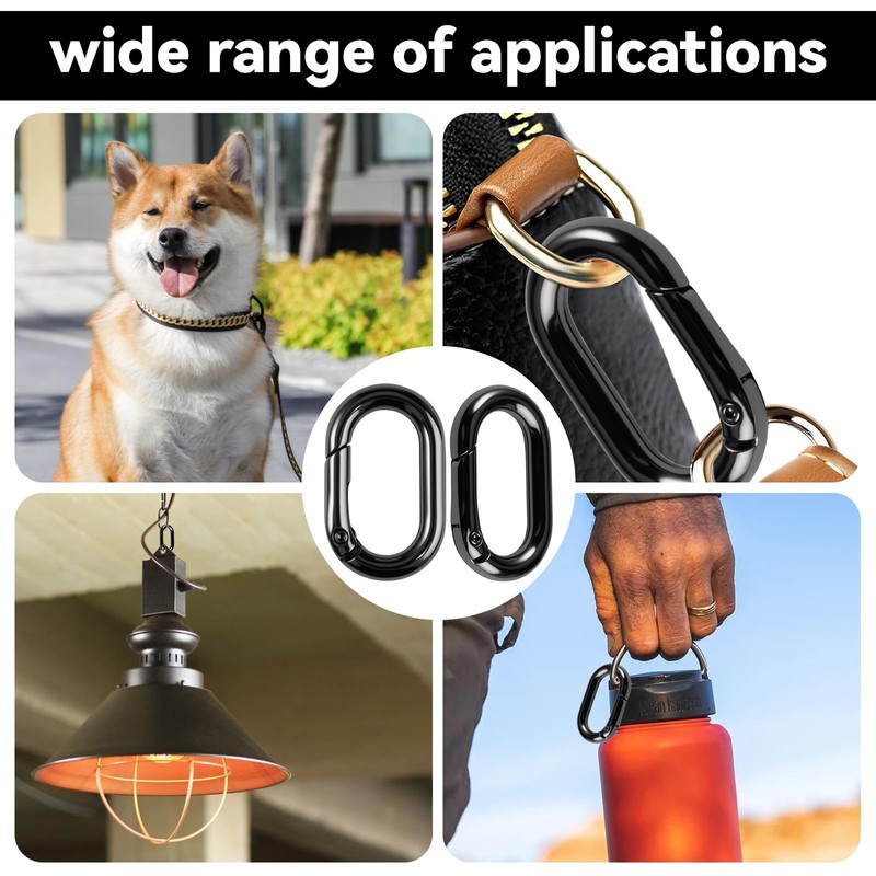 Pack of 10 Small Carabiners, 1 Inch Oval Spring Snap