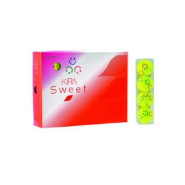 Kasco Kira Sweet Golf Balls with Character Mark, 12 Pack, yellow