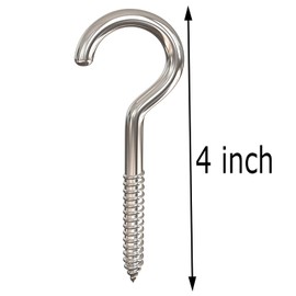 Axe Sickle 4 Inch Heavy Duty Large Screw Hook Ceiling Hook Cup Hook Silver 10 Pcs