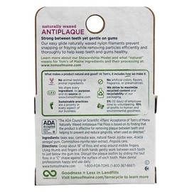Tom's of Maine - Antiplaque Flat Floss Spearmint - 32 Yard(s)