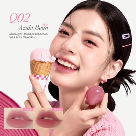 COLORKEY Bouncy Multi-Purpose Mud, Lip Tint, cheek, Moist Fit Without Stickiness, non-sticky, Creamy Soft Texture,Smudge-Proof (Q02-Azuki Bean, 4.5g)