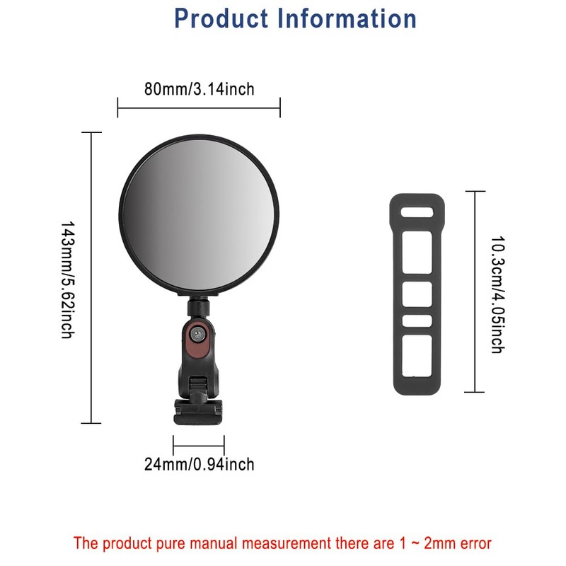 SKERTS Scooter Rear View Mirrors for Ninebot Black Rearview Mirrors