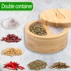 TIHOOK Bamboo Salt and Pepper Box, Bamboo Salt Box, Spice