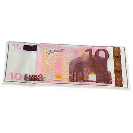 CUCUBA 10 Napkins 2-Ply 34 x 33 cm Blue Birthday Theme Banknote 10 Euro