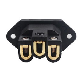 Dufray HiFi Power Inlet IEC C14 Panel Mount AC 250V 10A Hi-end Power Connector Socket Screw Lock 3 Pins Gold-Plated Pure Copper Power Chassis Audio Power Socket for Power Filter Speaker Amplifier