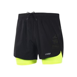Lixada Men's 2 in 1 Running Shorts Quick Dry Breathable with Long Inner Shoe