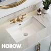 HOROW 24'' White Basin Rectangular Undermount Bathroom Sink w/ Overflow