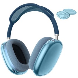 Fintie Case Cover for AirPods Max Headphones, Soft TPU Clear Anti-Scratch Protective Cover for AirPod Max, Transparent Accessories Skin Protector for Airpods Max Headphones (Clear Blue)
