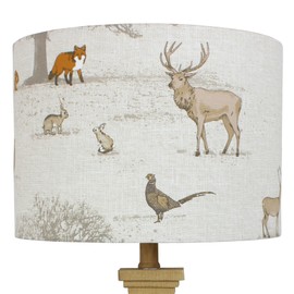 Tatton Woodland Fox Pheasant Stag Lampshade (30cm Lamp Fitting)