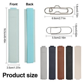 6 Pcs Elastic Band Pen Holder & 4 Pcs Metal Pen Clip, Colorful PU Leather Pen Sleeve Pouch, Pencil Holder for Notebook, Journals, Planners, Pad