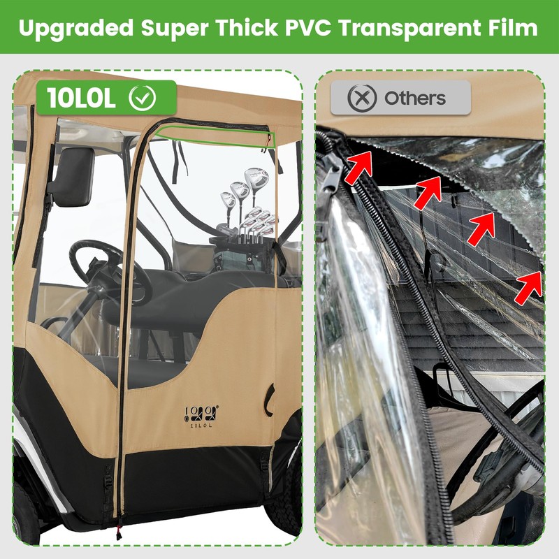 10L0L 2 Passenger Golf Cart Enclosure for EZGO TXT &
