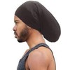 King.J Regular Size Unisex Spandex Cap For Dreadlocks, Black, 1
