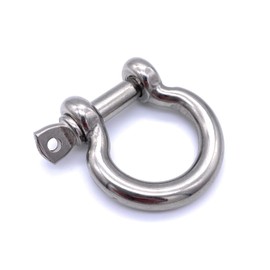 Pack of 5 Curved Shackles Stainless Steel V4A Diameter 6 mm Embossed Load Capacity (WLL): 380 kg [Size Selectable 4-20 mm] Niro Inox Omega Curved Shape (6 mm)