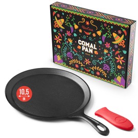 Uno Casa Cast Iron Comal Pan 10.5 Inch - Skillet for Roti, Tawa/Dosa Pan Pataconera, Comales para Tortillas - Comal Para Tortillas Grande - Cast Iron Griddle