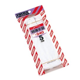 Otafuku Gloves Sewing Gloves [100% Cotton, No Gusset, Cuffs Normal] JW-240 L [5 Pairs]