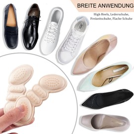 Fersenpolster Schuheinlagen Fersenschutz für Frauen Männer - 6 Paar Selbstklebend Fersenkissen Hackenpolster Gegen Reibung/Blasen, Fersenpolster Heel Pads für zu große Schuhe & Stiefel