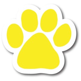 Magnet Me Up Yellow Pawprint Magnet Decal, 5 Inch, Heavy Duty Automotive Magnet for Car Truck SUV