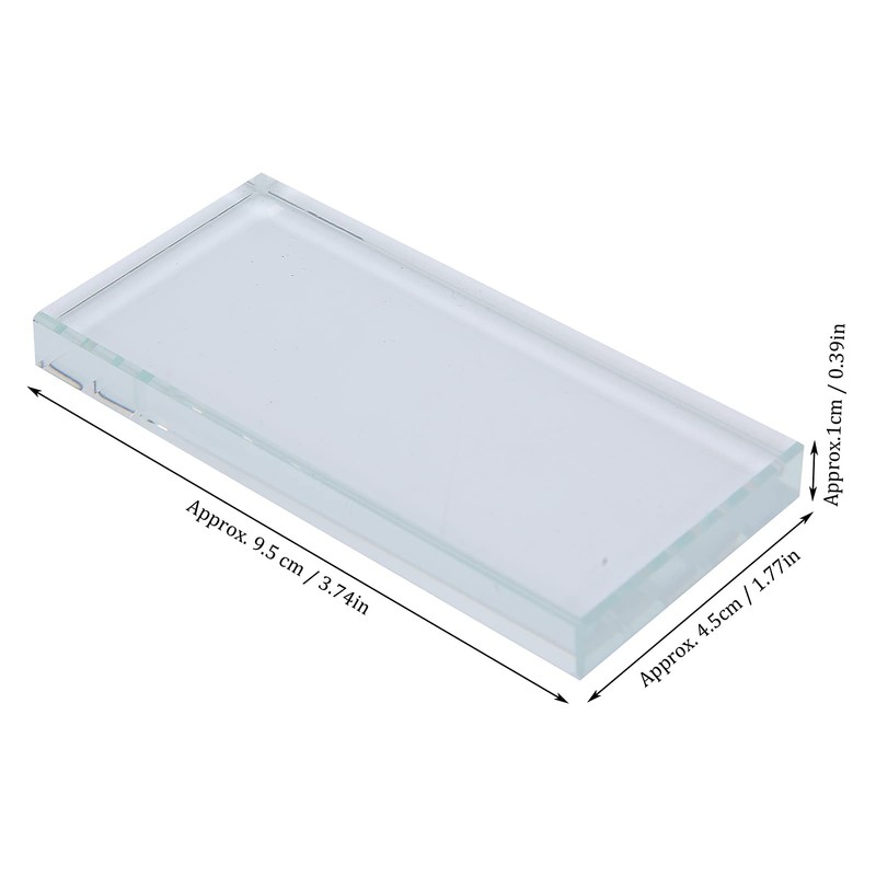 Glass Rectangle Nail Art Palettes, Manicure Colour Mixing Mixing DIY