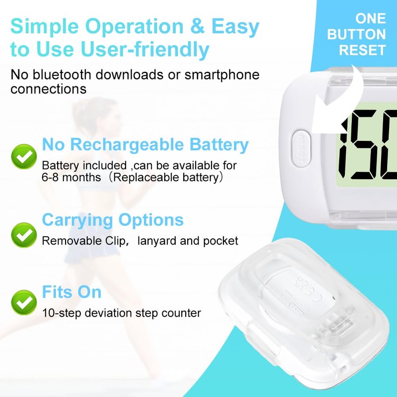 Flintronic Big Screen Pedometer White