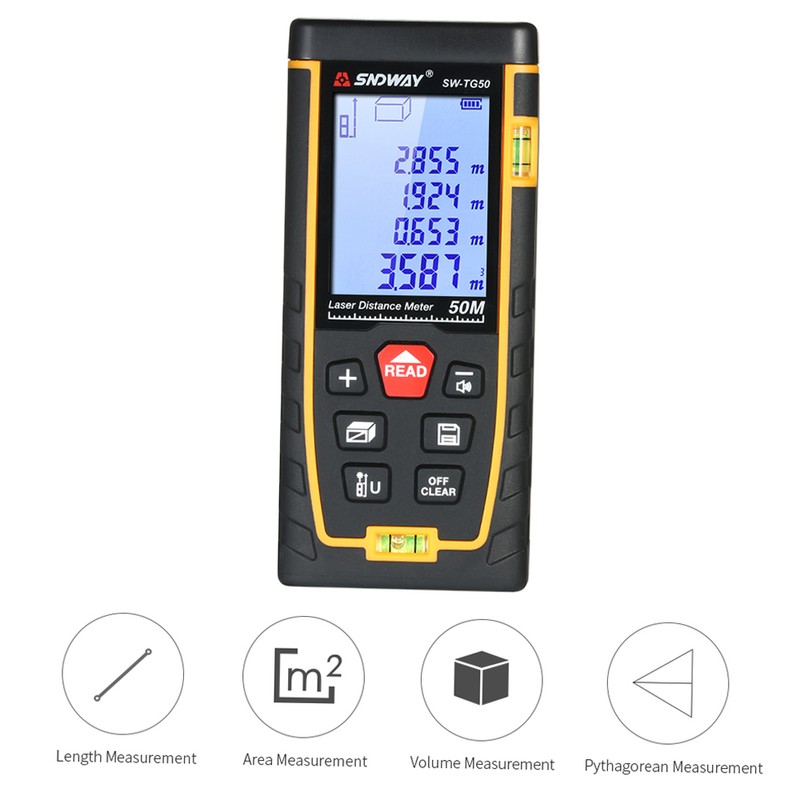 SNDWAY Handheld Digital Laser Distance Meter Portable Mini Range Finder
