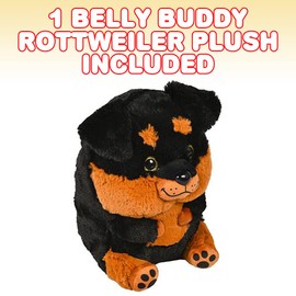 ArtCreativity Belly Buddy Rottweiler, 9 Inch Plush Stuffed Dog, Super Soft and Cuddly Toy, Cute Nursery Décor, Best Gift for Baby Shower, Boys and Girls Ages 3+
