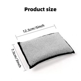 Xolixorium 5"×3" Car Interior Scrubbing Sponges - Microfiber Auto Detailing Pads for Leather/Plastic/Vinyl Upholstery (2Pcs Gray White)