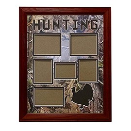 Northern Promotions LLC Real Tree APG Camouflage - Turkey Collage - Wall Art Wildlife Camo Hunting Décor, Hardwood Picture Frame - 6 Photo Openings - 14x18 Cherry Frame
