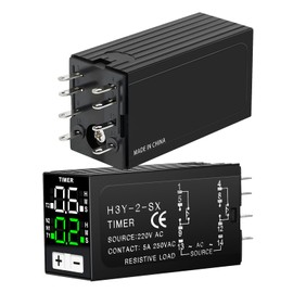 SiRyder Timer 220V 0.1S-99H Digital Relay Cycle Control with Socket AC220V, 2 Normally Open, 2 Normally Closed, Control the Timer of Lighting