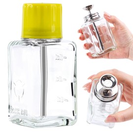 ANGNYA 6 Oz/ 180 ml Pump Bottle Dispenser with Cover Glass Push Down Nail Polish Remover Pump Press Container Clear Refillable Alcohol Makeup Remover Dispenser Push Down Bottle